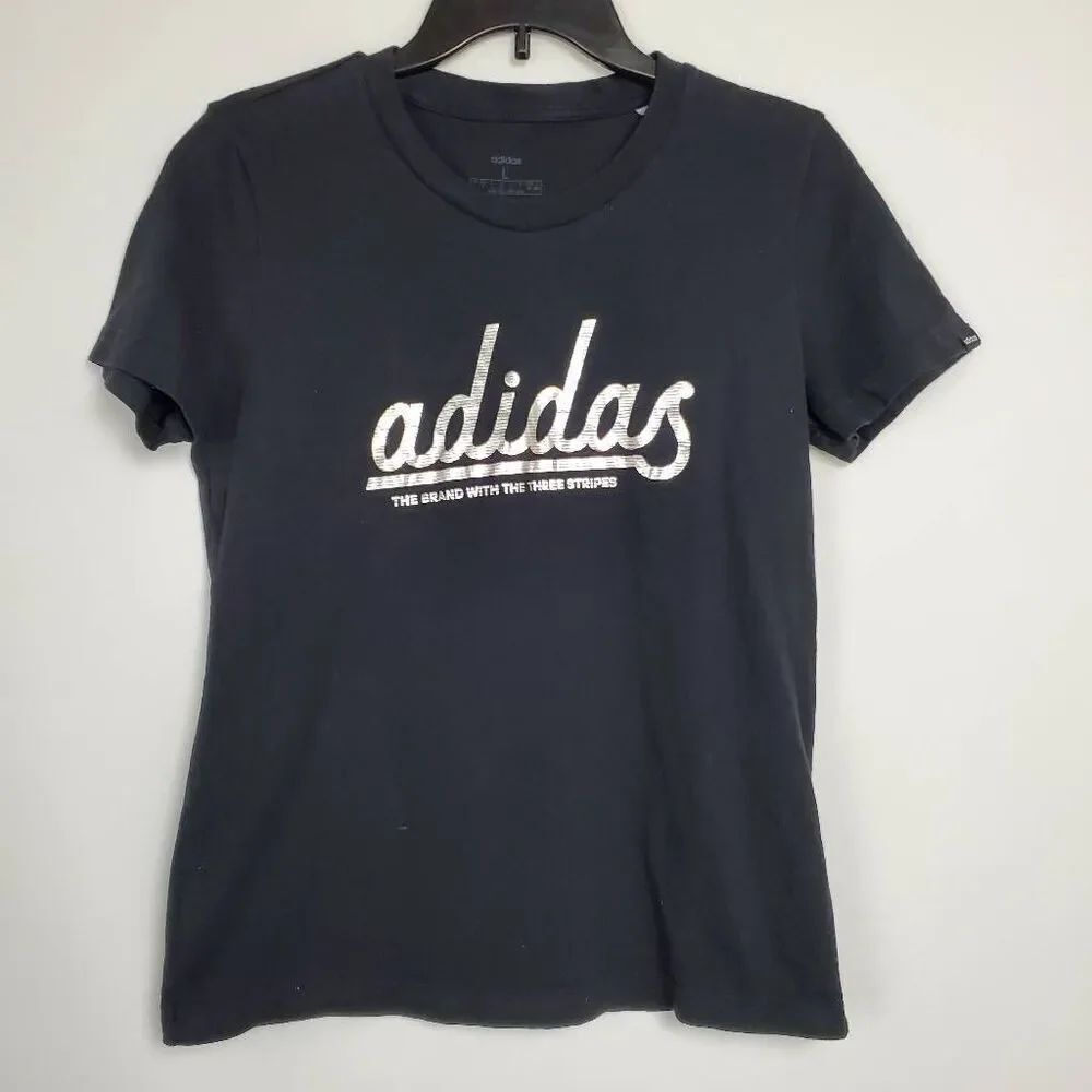 Adidas Black Logo Tee Women’s Size Large
